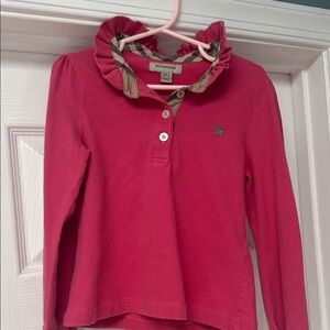 Burberry Kids Pink Long Sleeve Shirt